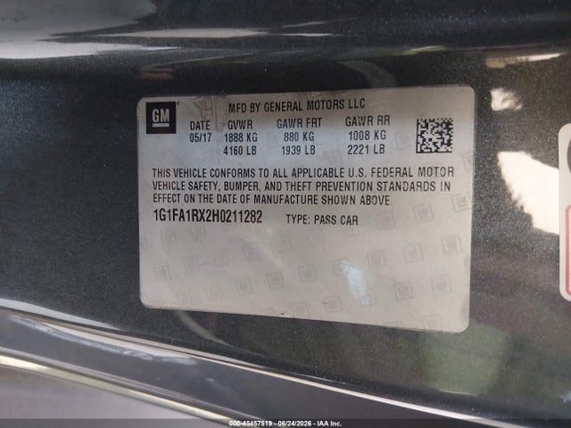 1G1FA1RX2H0211282 Chevrolet Camaro 1ls