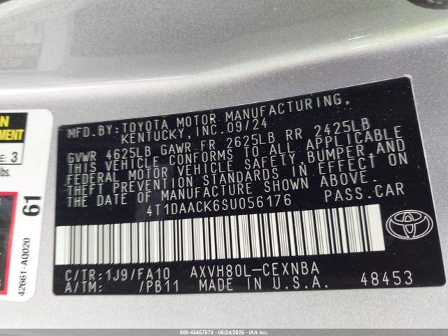 Toyota CAMRY LE 2025 4T1DAACK6SU056176 Image 9