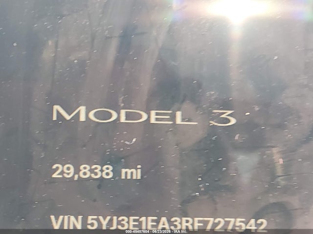 Продажа на аукционе авто 2024 Tesla Model 3 Long Range Dual Motor All-wheel Drive/rear-wheel Drive, vin: 5YJ3E1EA3RF727542, номер лота: 45457604