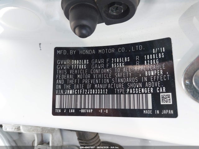 Honda Civic Ex-l 2018 JHMFC1F72JX033312 Image 9
