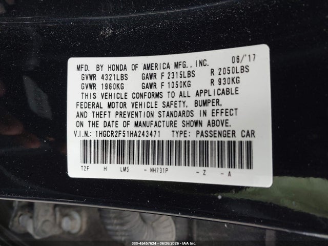 1HGCR2F51HA243471 Honda Accord Sport