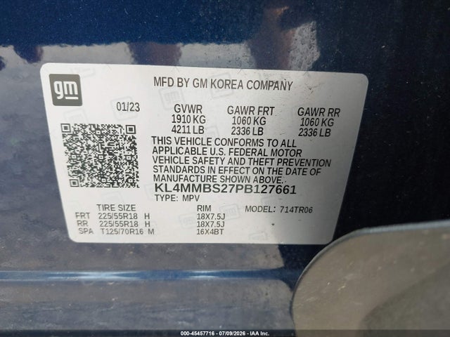 Aukcja sprzedaży 2023 Buick Encore Gx Preferred Fwd, vin: KL4MMBS27PB127661, numer aukcji: 45457716