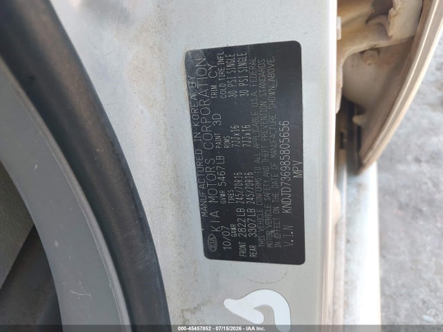 Продажа на аукционе авто 2008 Kia Sorento Ex, vin: KNDJD736985805656, номер лота: 45457852