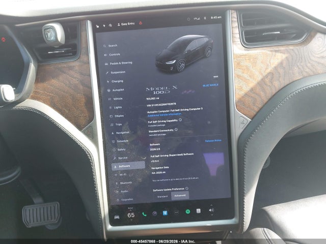 Aukcja sprzedaży 2019 Tesla Model X 100d/75d/long Range, vin: 5YJXCAE26KF152679, numer aukcji: 45457868