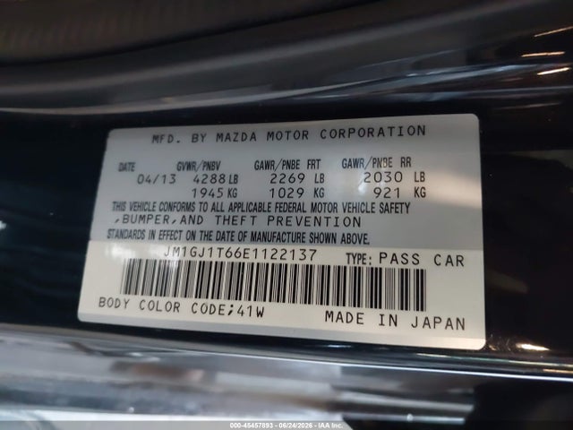 JM1GJ1T66E1122137 Mazda Mazda6 I Touring