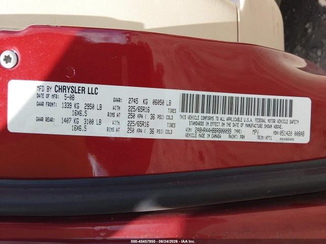 Aukcja sprzedaży 2008 Chrysler Town & Country Lx, vin: 2A8HR44H88R800099, numer aukcji: 45457950