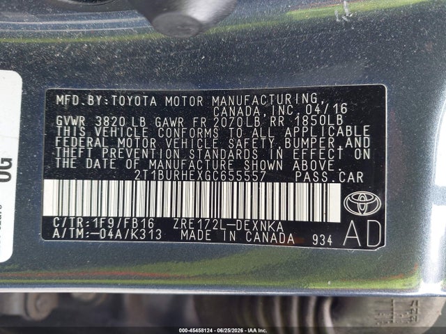 Toyota COROLLA LE 2016 2T1BURHEXGC655557 Image 9