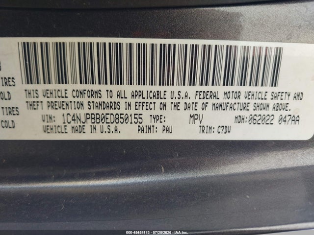 Jeep Patriot Sport 2014 1C4NJPBB0ED850155 Image 9