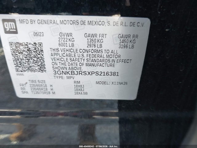 3GNKBJRSXPS216381 Chevrolet Blazer Awd 3lt