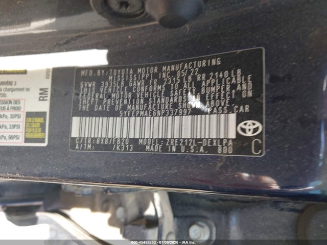 Toyota COROLLA LE 2022 5YFEPMAE6NP337997 Image 9