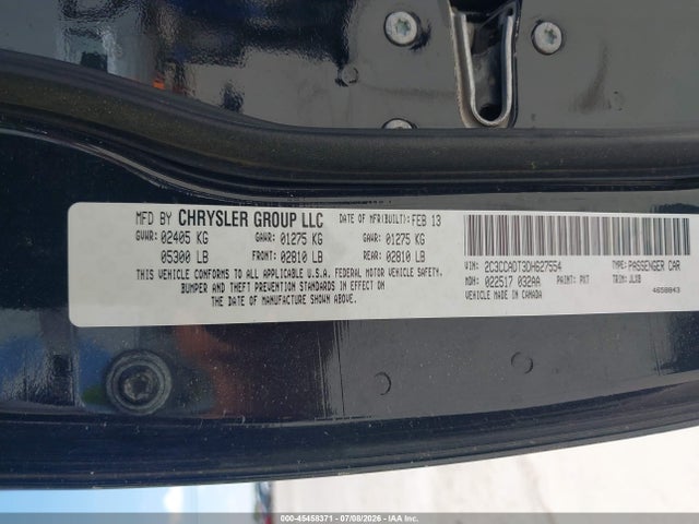 2013 Chrysler 300c John Varvatos Luxury Edition მანქანა იყიდება აუქციონზე, vin: 2C3CCADT3DH627554, აუქციონის ნომერი: 45458371