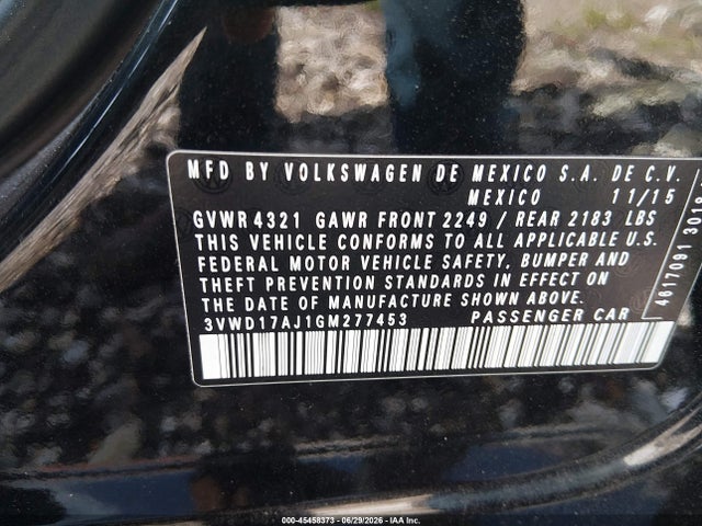 3VWD17AJ1GM277453 Volkswagen Jetta 1.8t Sport