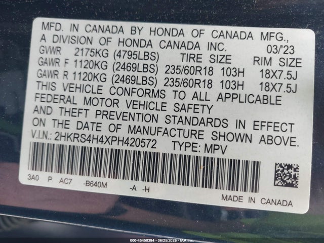 2HKRS4H4XPH420572 Honda Cr-v Ex Awd