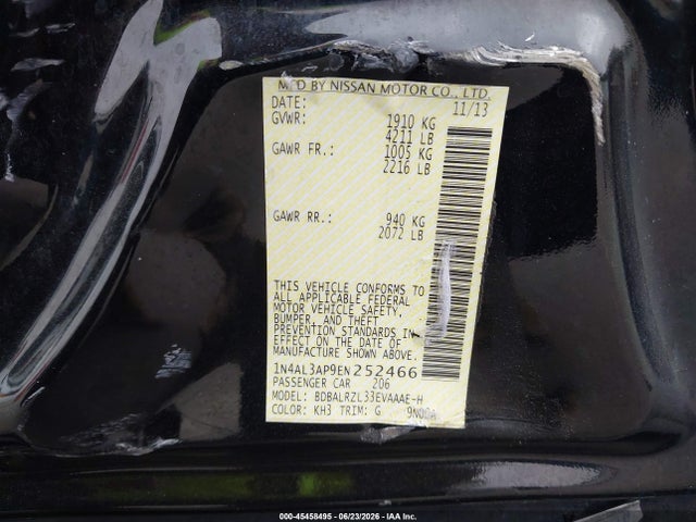 Nissan Altima 2.5 S 2014 1N4AL3AP9EN252466 Image 9