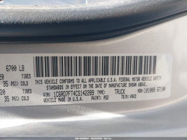 Продажа на аукционе авто 2012 Ram 1500 Express, vin: 1C6RD7FT4CS142289, номер лота: 45458541