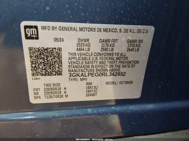 Aukcja sprzedaży 2024 Gmc Terrain Fwd Slt, vin: 3GKALPEG0RL342952, numer aukcji: 45458547