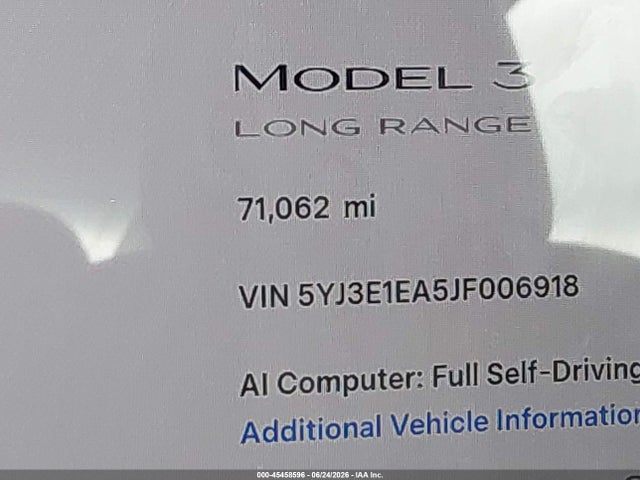 Tesla Model 3 Long Range/mid Range 2018 5YJ3E1EA5JF006918 Image 14