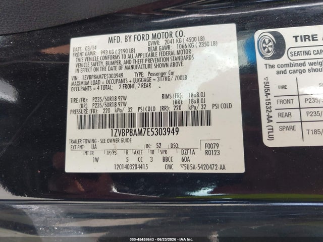 Ford Mustang V6 2014 1ZVBP8AM7E5303949 Image 9