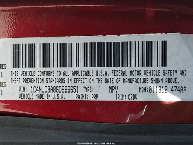 Jeep Compass Sport 2016 1C4NJCBA8GD666651 Image 9