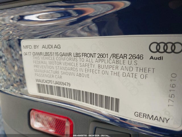 Aukcja sprzedaży 2018 Audi S5 3.0t Premium Plus, vin: WAUC4CF51JA009479, numer aukcji: 45458705