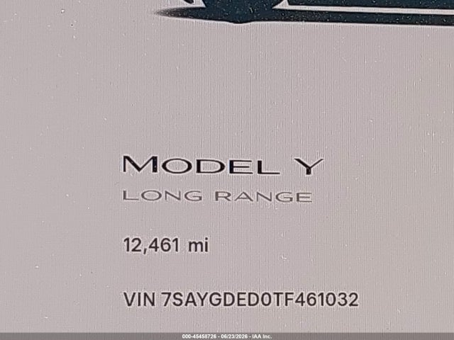 45458726 :رقم المزاد ، 7SAYGDED0TF461032 vin ، 2026 Tesla Model Y Premium Rear-wheel Drive/rear-wheel Drive مزاد بيع