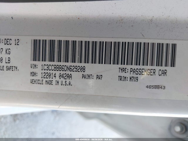 2013 Chrysler 200 Touring მანქანა იყიდება აუქციონზე, vin: 1C3CCBBB6DN629208, აუქციონის ნომერი: 45458838