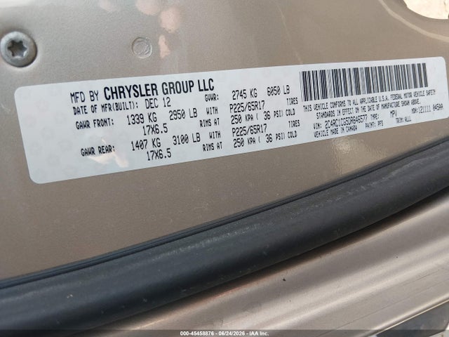 Продажа на аукционе авто 2013 Chrysler Town & Country Touring-l, vin: 2C4RC1CG5DR646577, номер лота: 45458876
