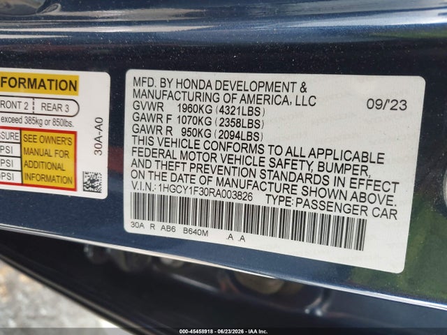 Honda ACCORD EX 2024 1HGCY1F30RA003826 Image 9