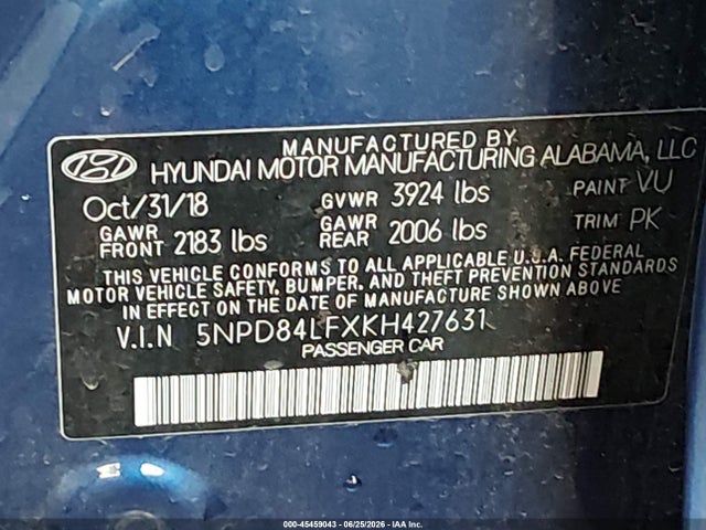 Hyundai ELANTRA SEL 2019 5NPD84LFXKH427631 Image 9
