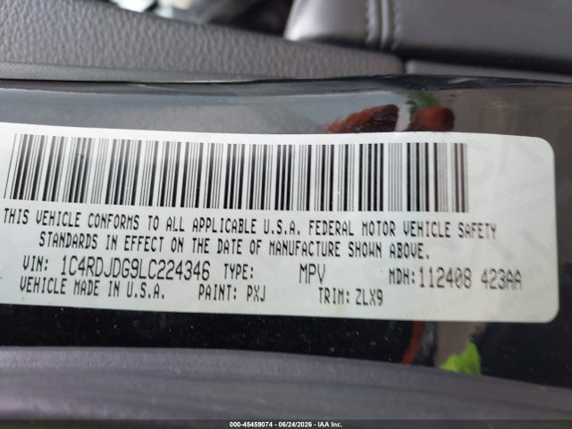 Продаж на аукціоні авто 2020 Dodge Durango Gt Plus Awd, vin: 1C4RDJDG9LC224346, номер лоту: 45459074