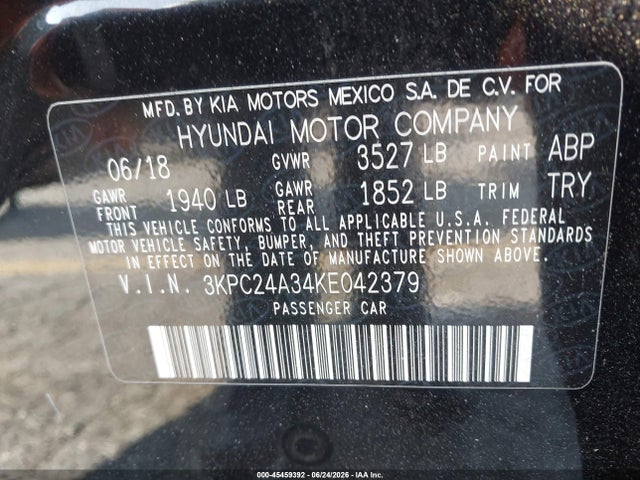 3KPC24A34KE042379 Hyundai ACCENT SE