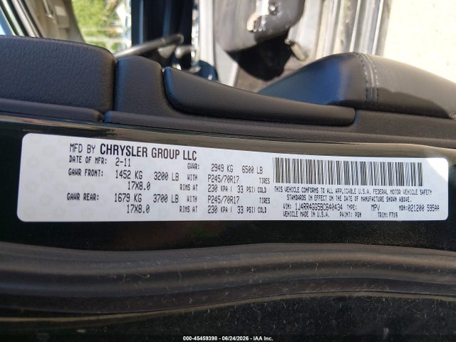 Продаж на аукціоні авто 2011 Jeep Grand Cherokee Laredo, vin: 1J4RR4GG5BC640434, номер лоту: 45459398