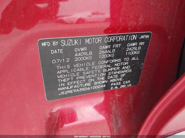 Продаж на аукціоні авто 2013 Suzuki Kizashi Se, vin: JS2RE9A35D6100044, номер лоту: 45459447
