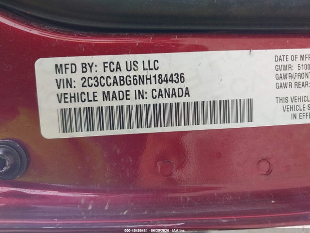 Продаж на аукціоні авто 2022 Chrysler 300 S, vin: 2C3CCABG6NH184436, номер лоту: 45459461