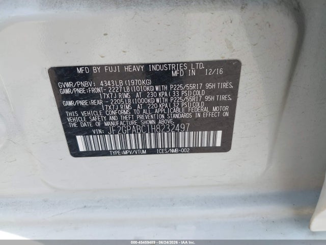 Продаж на аукціоні авто 2017 Subaru Crosstrek 2.0i Premium, vin: JF2GPABC1H8232497, номер лоту: 45459489