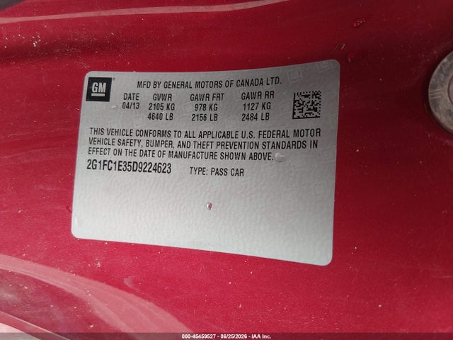Aukcja sprzedaży 2013 Chevrolet Camaro 2lt, vin: 2G1FC1E35D9224623, numer aukcji: 45459527