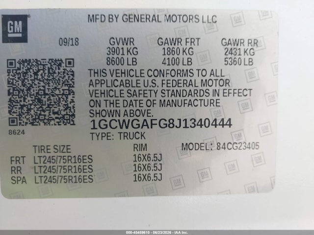 Chevrolet Express 2500 Work Van 2018 1GCWGAFG8J1340444 Image 9