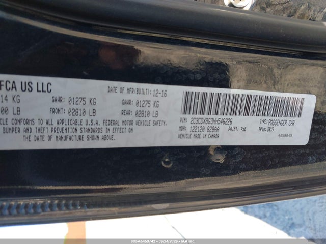 Продажа на аукционе авто 2017 Dodge Charger Se Rwd, vin: 2C3CDXBG3HH546226, номер лота: 45459742