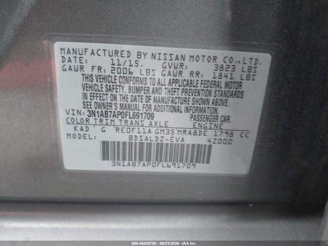 Nissan SENTRA SV 2015 3N1AB7AP0FL691709 Image 9
