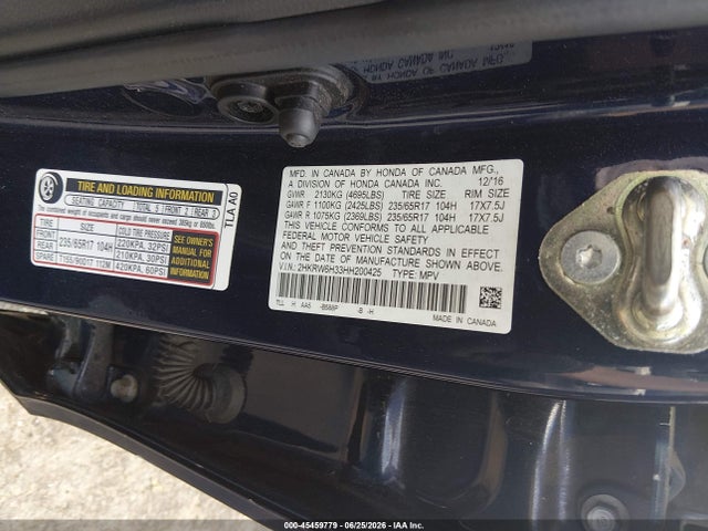 Honda CR-V LX 2017 2HKRW6H33HH200425 Image 9