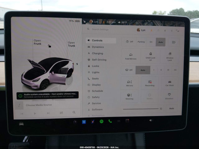 45459788 :رقم المزاد ، 7SAYGDEE2SA362183 vin ، 2025 Tesla Model Y Long Range Dual Motor All-wheel Drive مزاد بيع