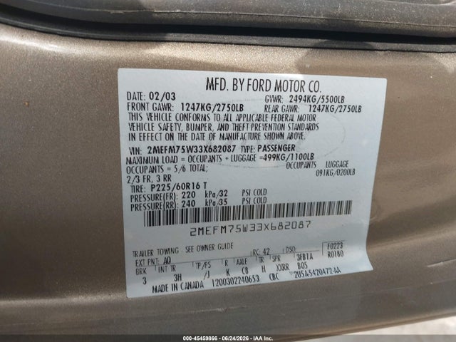 Aukcja sprzedaży 2003 Mercury Grand Marquis Ls, vin: 2MEFM75W33X682087, numer aukcji: 45459866