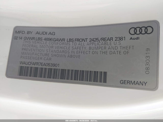 Aukcja sprzedaży 2014 Audi A5 2.0t Premium, vin: WAUCFAFR7EA053901, numer aukcji: 45459875