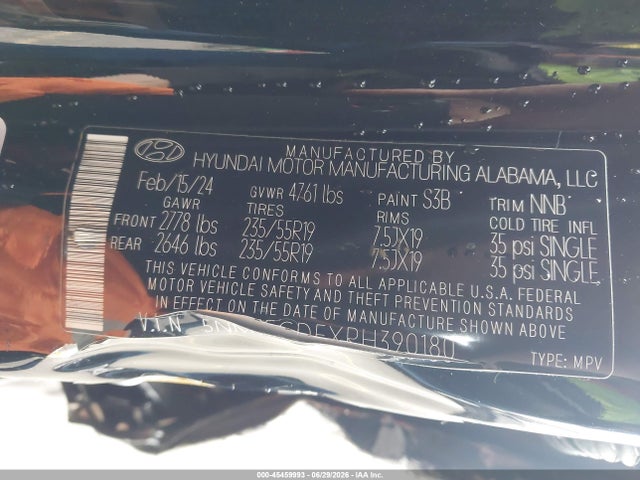 5NMJECDEXRH390180 Hyundai Tucson Limited