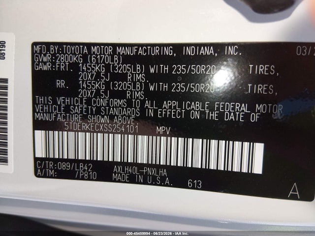 Toyota Sienna Platinum 2025 5TDERKECXSS254101 Image 9