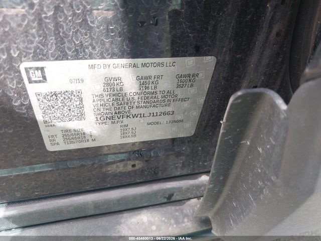 Chevrolet Traverse Awd Ls 2020 1GNEVFKW1LJ112663 Image 9