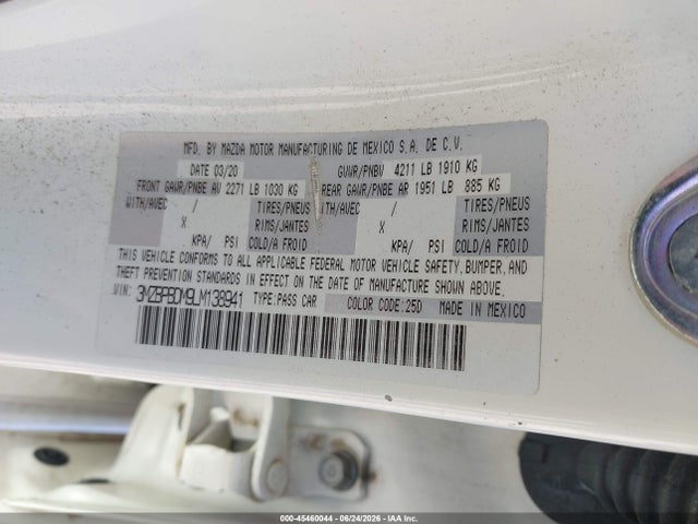 Mazda Mazda3 Preferred Package 2020 3MZBPBDM9LM138941 Image 9