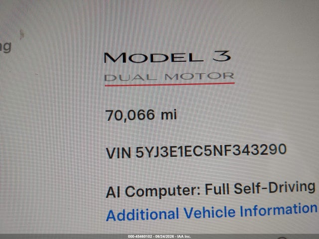 Tesla Model 3 Performance Dual Motor All-wheel Drive 2022 5YJ3E1EC5NF343290 Image 16