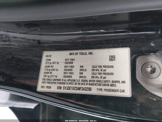 Tesla Model 3 Performance Dual Motor All-wheel Drive 2022 5YJ3E1EC5NF343290 Image 9