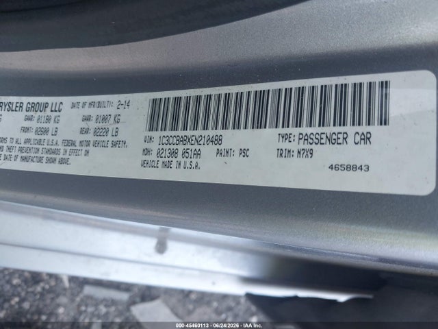 Aukcja sprzedaży 2014 Chrysler 200 Lx, vin: 1C3CCBABXEN210488, numer aukcji: 45460113